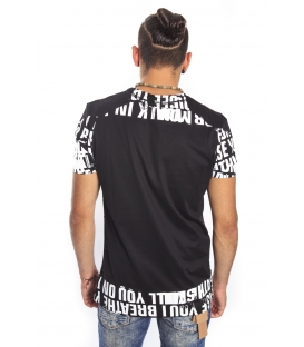 Antony Morato T-shirt nera con scritta bianca mmks00665