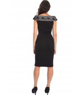 RINASCIMENTO Long dress with lace BLACK Art. CFC0013238002