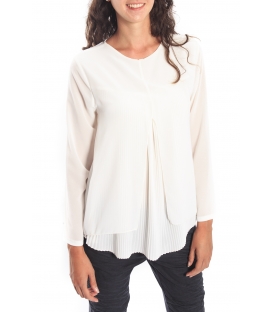 MARYLEY Blouse with plissé WHITE Art. B05B