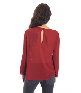 MARYLEY blusa con dett. plissé BORDEAUX Art. B05B