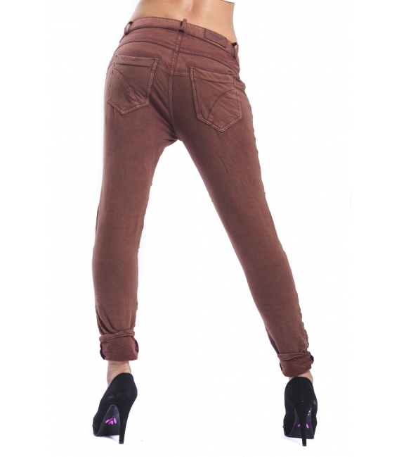 MARYLEY Jeans Boyfriend baggy con effetto felpa MATTONE Art. B60Z/E01