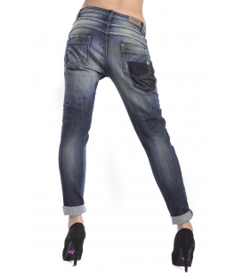 MARYLEY Jeans Boyfriend baggy with patches DENIM Art. B605/RDD