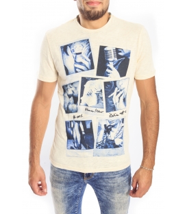 Antony Morato T-Shirt with polaroids print col. CARTA mmks00717