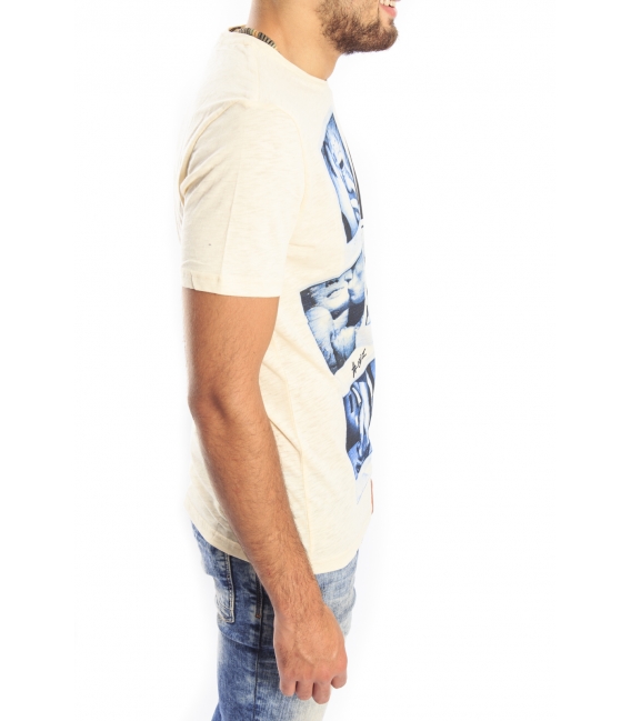 Antony Morato T-Shirt with polaroids print col. CARTA mmks00717