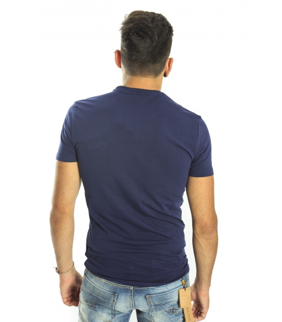Antony Morato T-Shirt giro collo con logo BLU MARINE mmks00500