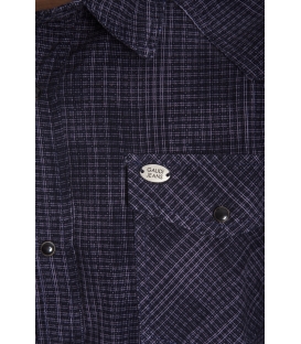 Gaudi Jeans - camicia a quadretti blu in cotone invernale 52bu42099