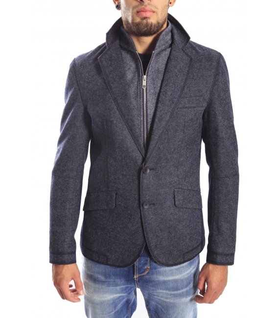 Antony Morato Jacket slim 2 buttons + zip BLUE MMJA00171