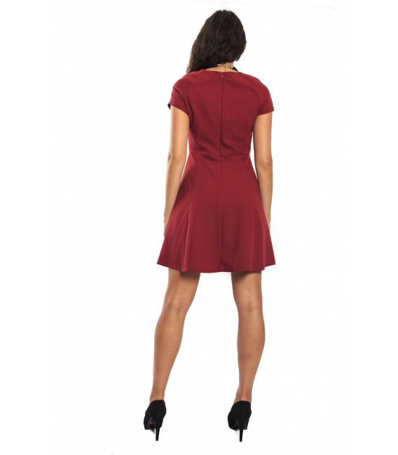 RINASCIMENTO Dress short sleeve RED + necklace CFC0069722003