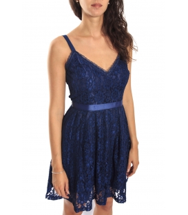 RINASCIMENTO Dress with lace and zip BLUE CFC0069794003