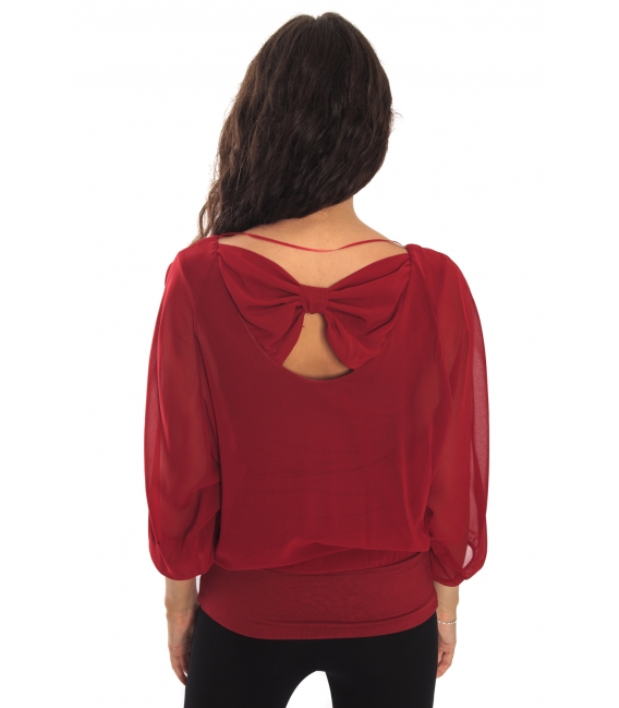 RINASCIMENTO Blouse with bow RED Art. CFC0069953003