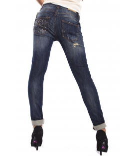 RINASCIMENTO Jeans boydriend baggy with studs and rips DENIM Art. CFC0070011003