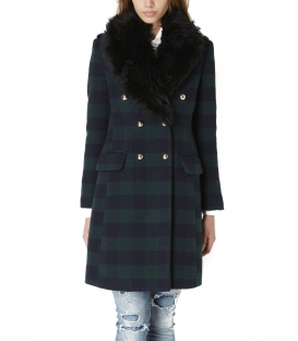 ALMAGORES Coat in panno check GREEN/BLUE Art. 541AL30317