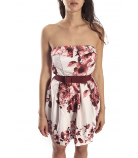 RINASCIMENTO Dress with flowers with zip BORDEAUX CFC0070054003