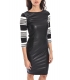 DENNY ROSE Dress in eco-leather and fantasy BLACK and WHITE 52DR11023