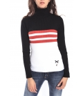 DENNY ROSE Sweater with neck, stripes BLACK and WHITE 52DR51019