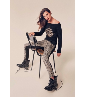 DENNY ROSE Pants leggings slim fit animalier BLACK 52DR21021