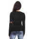 DENNY ROSE Jersey / T-shirt with paillettes BLACK 52DR61013