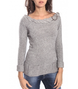 GRAFFIO Maglia scollo con treccia GREY Art. WGD384