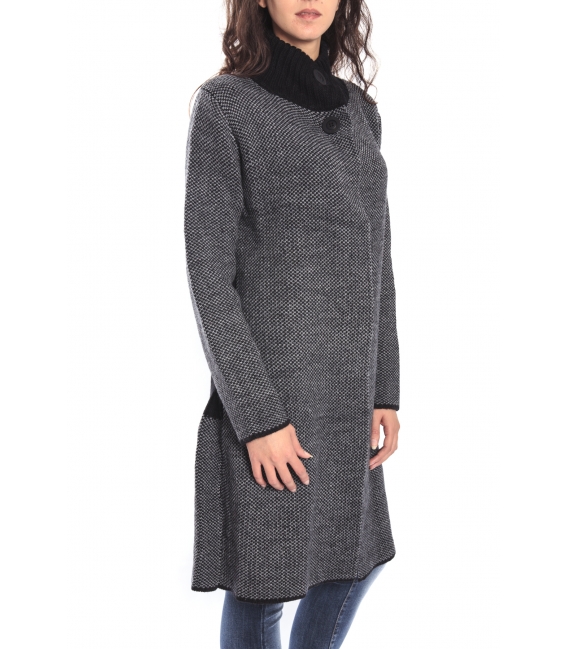 GRAFFIO Long coat with 2 buttons BLACK-GREY Art. WGD393