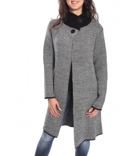 GRAFFIO Long coat with 2 buttons BLACK-PANNA Art. WGD393