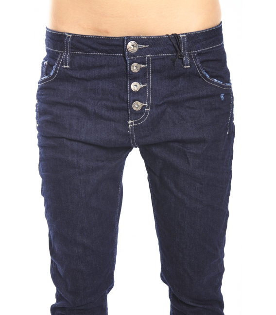 MARYLEY jeans boyfriend baggy 4 buttons DARK DENIM Art. B60S/RFC