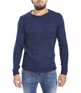 DIKTAT Sweater with pocket FANTASY BLUE D77061 made in Italy