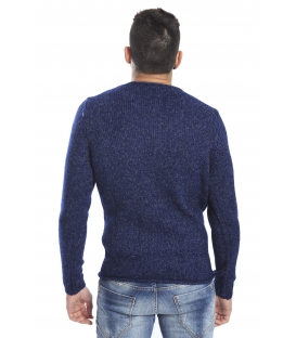 DIKTAT Sweater with pocket FANTASY BLUE D77061 made in Italy