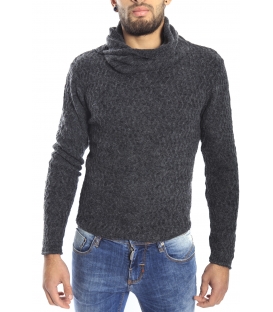 DIKTAT Maglione con dett. collo intrecciato DARK GREY Art. D77035