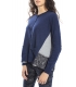 DENNY ROSE Pullover mit Knöpfen und Spitze BLUE 52DR51015