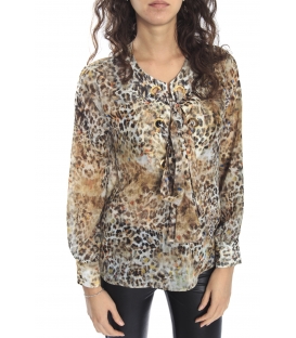 DENNY ROSE Blusa maniche lunghe ANIMALIER 52DR41006