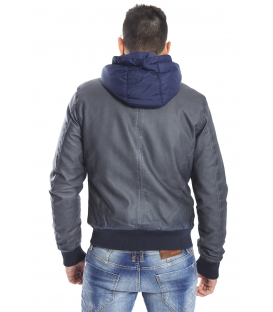 DIKTAT Jacket in eco-leather DARK GREY D77441 Made in Italy