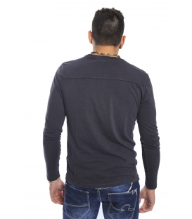 Gaudi Jeans -Jersey crew-neck with pocket DARK GREY 52bu67186