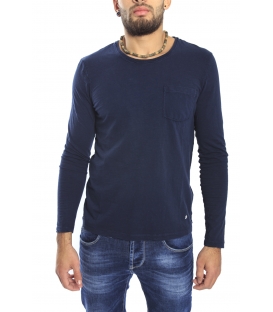 Gaudi Jeans - Maglia girocollo con taschino BLUE 52bu67186