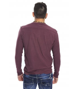 Gaudi Jeans - Maglia girocollo con bottoni BORDEAUX 52bu67185