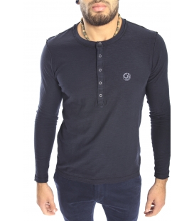 Gaudi Jeans - Jersey crew-neck with buttons BLACK 52bu67185