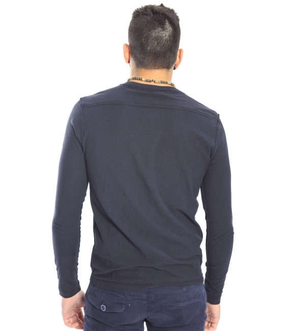 Gaudi Jeans - Jersey crew-neck with buttons BLACK 52bu67185
