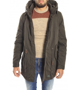 HOMEWARD Parka con cappuccio zip e clips OLIVE HMC310 made in Italy