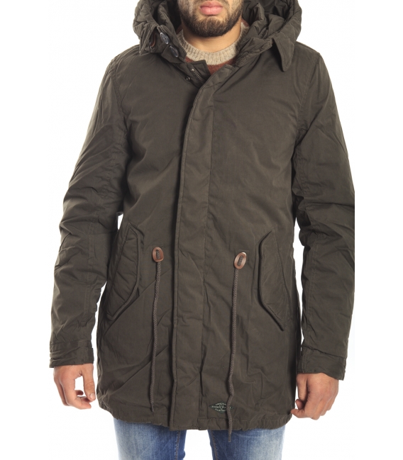 HOMEWARD Parka with hood zip and clips OLIVE Art. HMC310