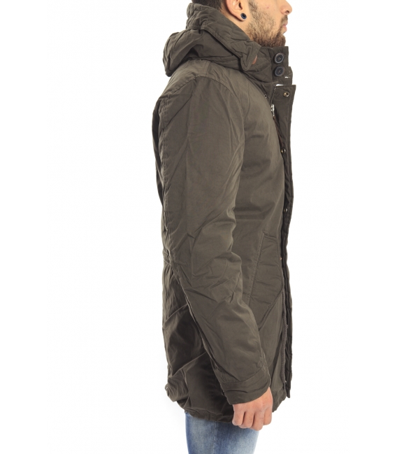 HOMEWARD Parka with hood zip and clips OLIVE Art. HMC310