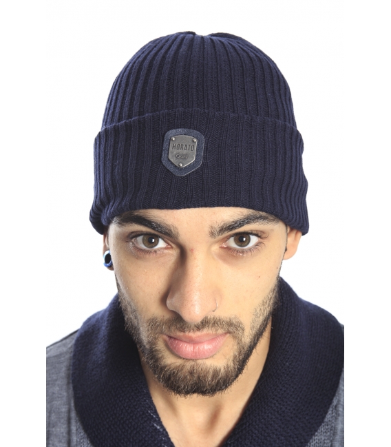 Antony Morato Hat with logo in cotton BLUE MMHA00103