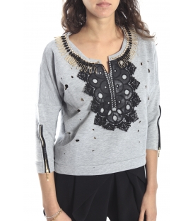 ALMAGORES Sweatshirt with necklace GREY Art. 541AL60613