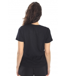 ALMAGORES T-shirt con perline e stampa NERO Art. 541AL61601