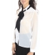 ALMAGORES Shirt georgette with bow WHITE Art. 541AL40402