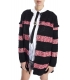 ALMAGORES Cardigan with stripes BLACK and BORDEAUX Art. 541AL50502