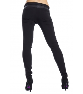 ALMAGORES Pantalone biker in ecopelle con zip NERO Art. 541AL20102