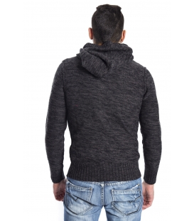 GRAFFIO Sweat with hood with wool DARK GREY /BLACK Art. WGU134