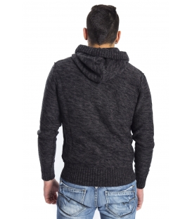 GRAFFIO Sweater with zip and hood DARK GREY / BLACK Art. WGU133