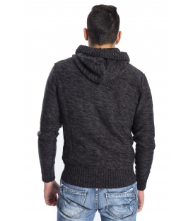 GRAFFIO Maglione con zip e cappuccio GRIGIO SCURO /NERO Art. WGU133