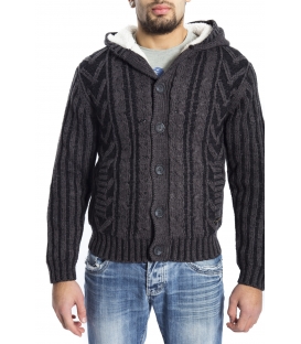 GRAFFIO Sweater with hood and fur inside DARK GREY/BLACK Art. WGU121