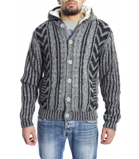 GRAFFIO Sweater with hood and fur inside GREY/BLACK Art. WGU121